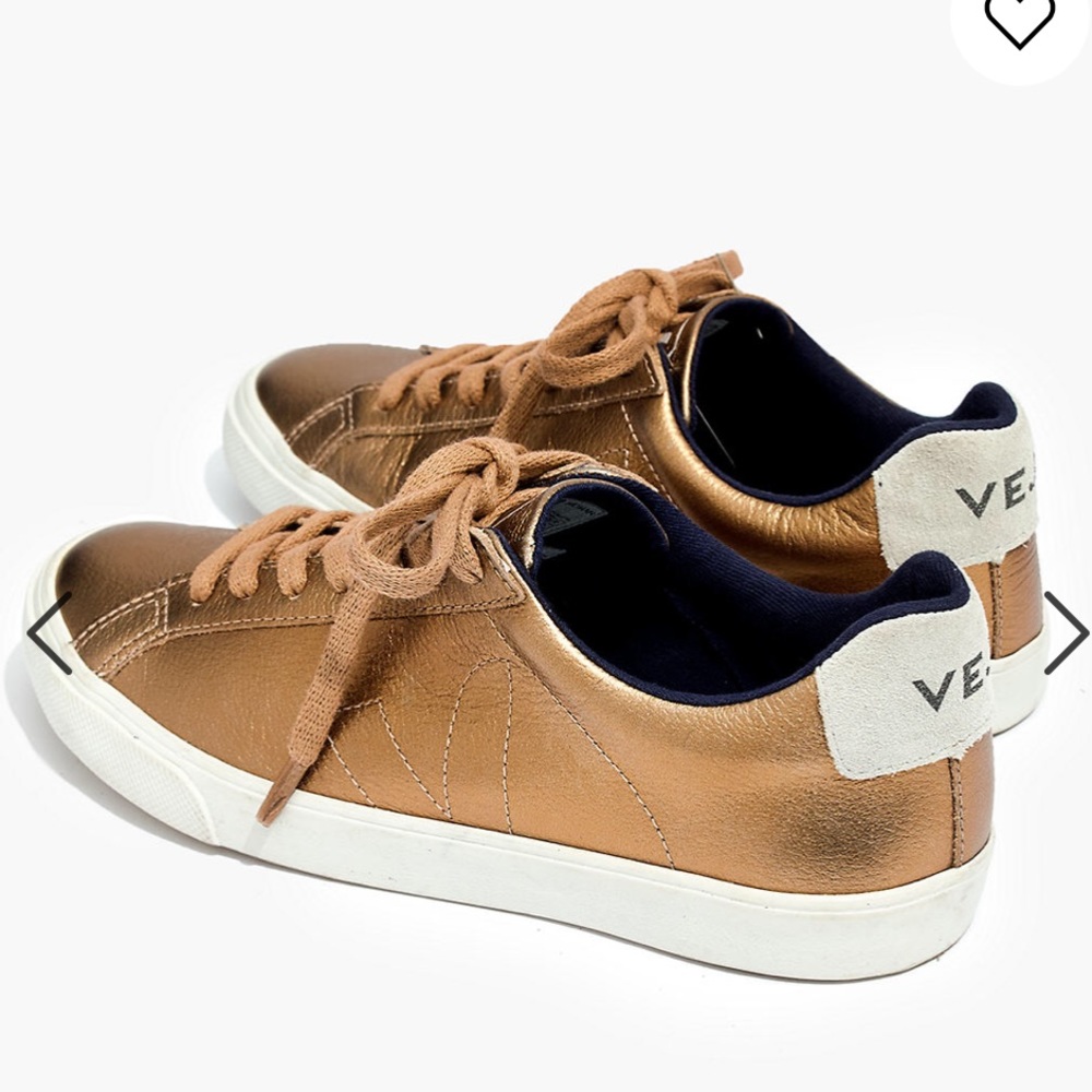 Veja Esplar Gold Leather Sneakers Shoes Size 37 6